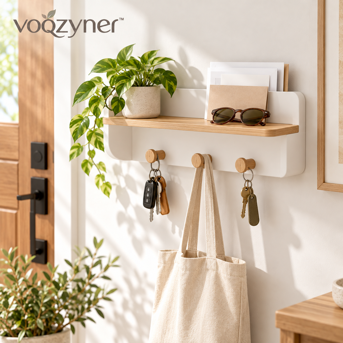 voqzyner™ Entryway Wall Shelf With Hooks