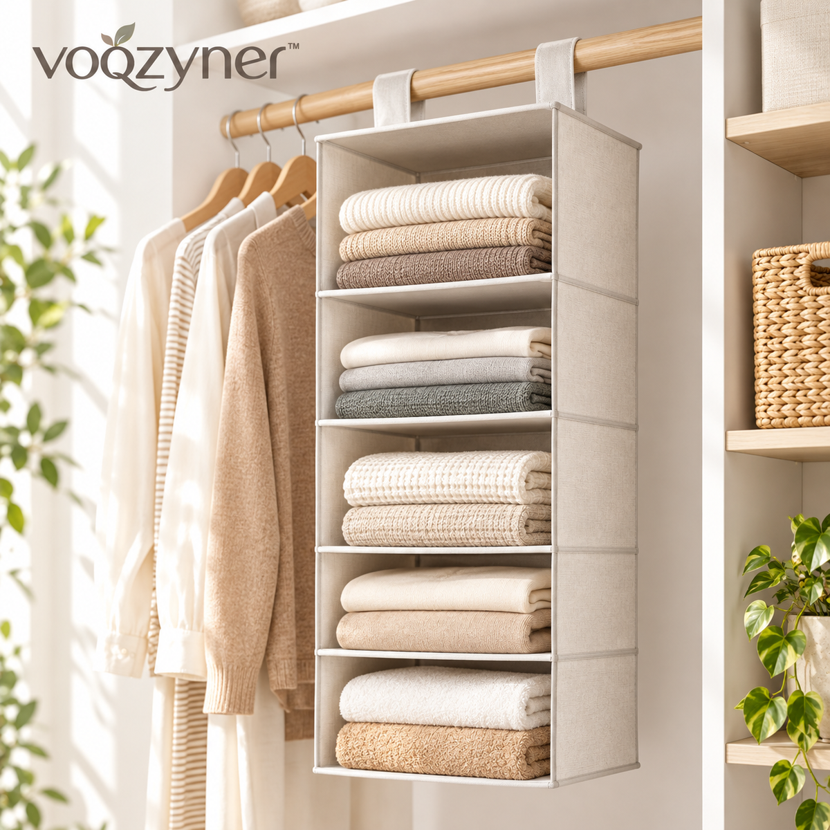 voqzyner™ Hanging Closet Shelf Organizer