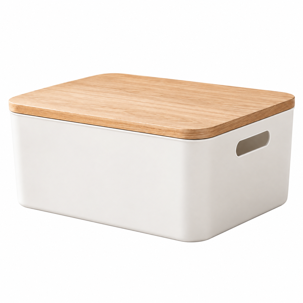 voqzyner™ Minimalist Bamboo Lid Storage Box