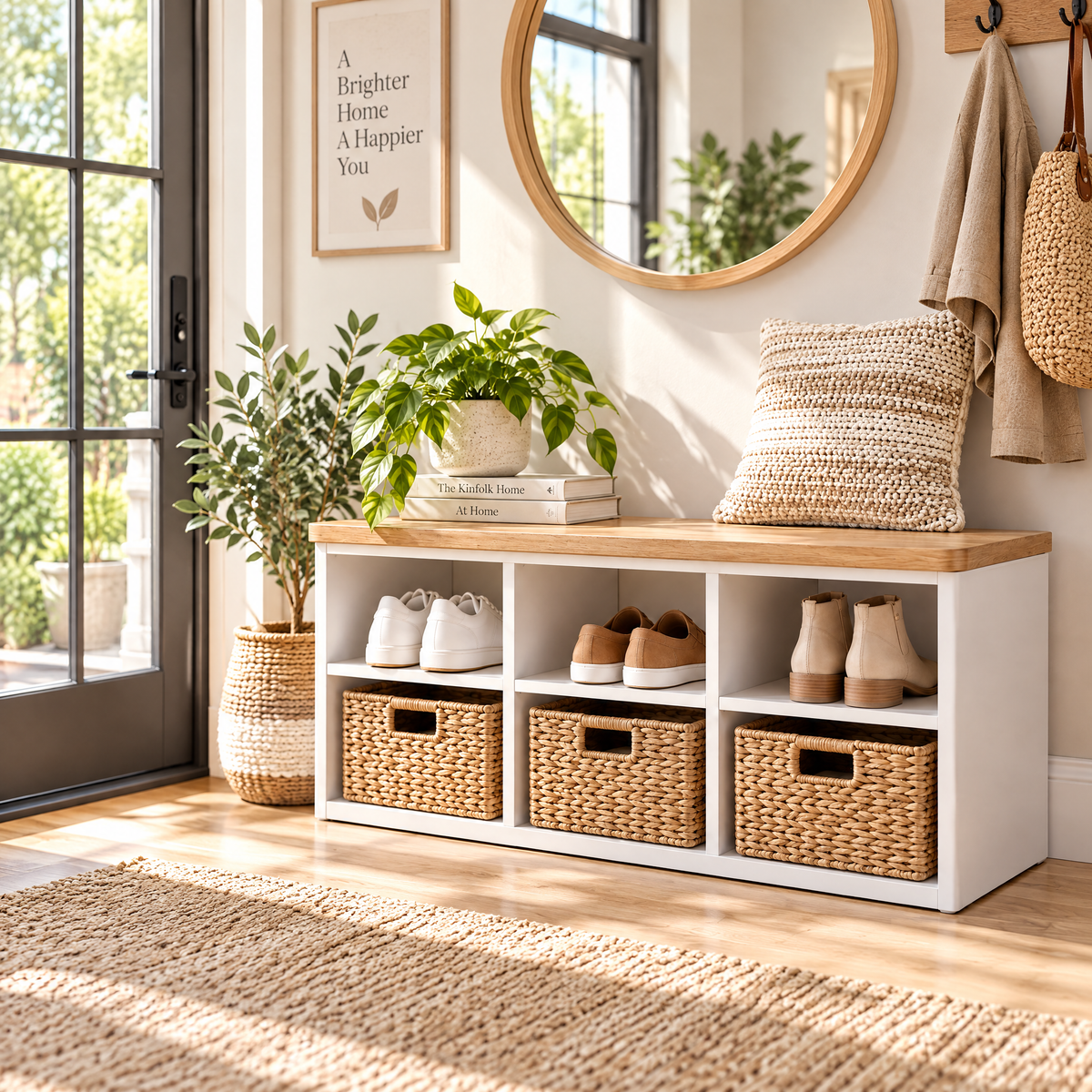 voqzyner™ Modern Shoe Storage Bench
